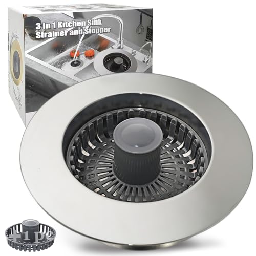 Kitchen Sink Drain Strainer (Chrome Silver)