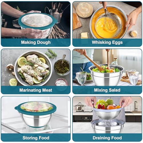 Mixing Bowls with Colander (Navy Blue)