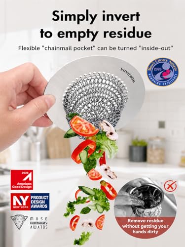 Reversible Kitchen Sink Drain Strainer (Bright Silver)