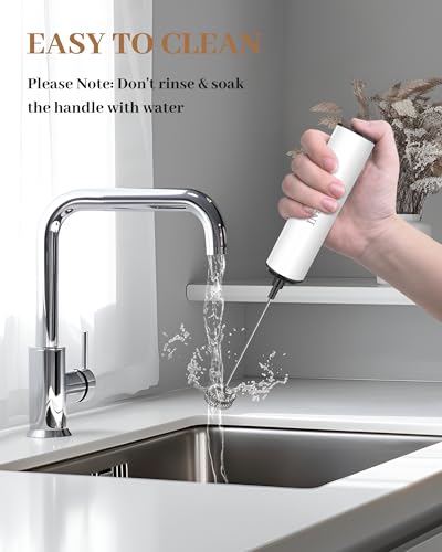 Rechargeable Milk Frother with Cover (White)