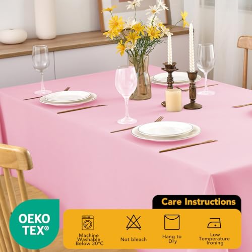 6 Pack Pink Tablecloths for Square Tables (Pink / 70x70 In, 6 Pack)