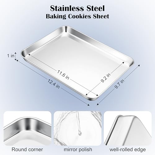 Stainless Steel Baking Sheet Set (12.4"x9.7")