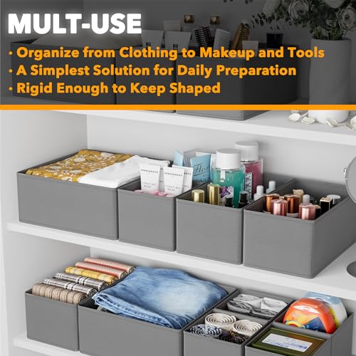 Drawer Organizer Clothes (12 Pack / Grey)