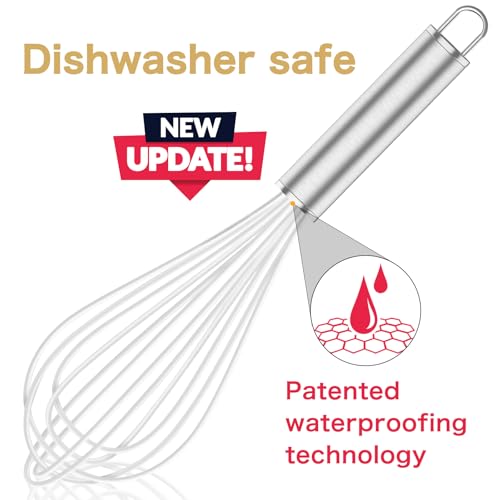 White Silicone Whisk Set of 3 (Premium(White Pack))