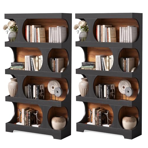4 Tier Large Bookshelf Set 2 (2 Pcs / Black)