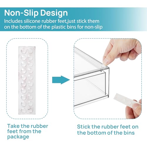 12.1''W Clear Stackable Storage Drawers (Wide-3pack-Clear)