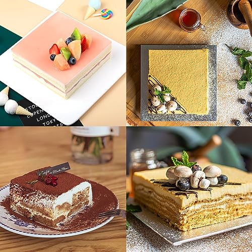 Stainless Steel Extensible Cake Ring Detachable Square Cake Mold Mousse Ring Nonstick Cheesecake Mould Pastry Shaping for Baking ((4.2-7.8) × (4.2-7.8) × 2 in)