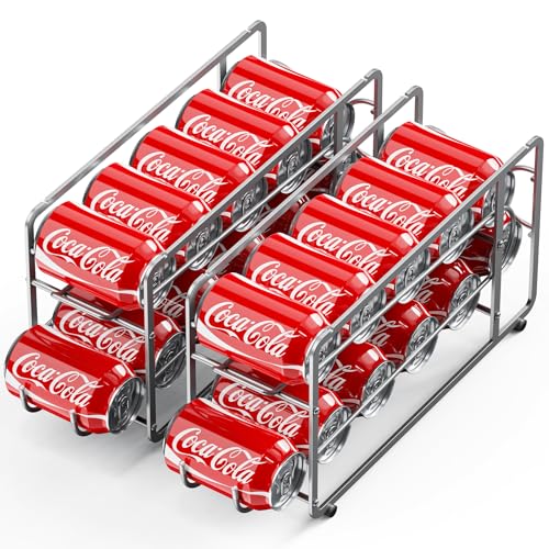 Soda Can Organizer Storage Rack (Silver)