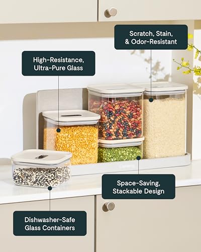 1 qt Glass Airtight Food Storage Container with Lid (Mist / 1qt Container)