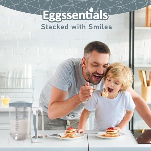 Pancake Batter Dispenser with Squeeze Handle Pancake Dispenser (Gray / 4 Cup Capacity)