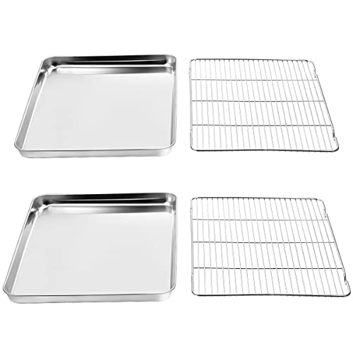 Baking Sheet & Rack Set [2 Sheets + 2 Racks] (16 x 12 x 1 inch)