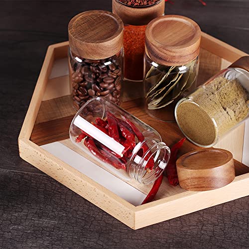 6 Pcs Small Glass Spice Jars with Label (clear 6set)