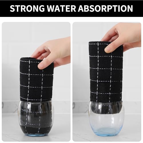 100% Cotton Terry Kitchen Towels (Black / 20 X 28 - 4 Pack)