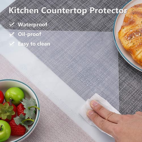 2Pcs Extra Large Silicone Mats for Countertop (XL-28" x 20"x 0.03" / Translucent)