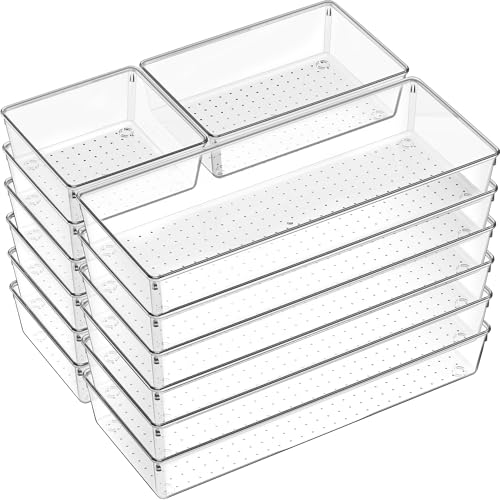 18 Pcs Large Size Clear Drawer Organizer Set (18 Pack)