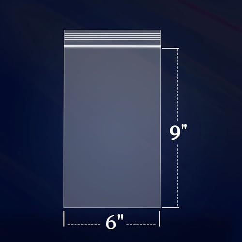 1000 Count 6" x 9" Clear Reclosable Zip Plastic Poly Bags 2 Mil for A7 A8 A9 Cards & Envelopes (6" x 9")