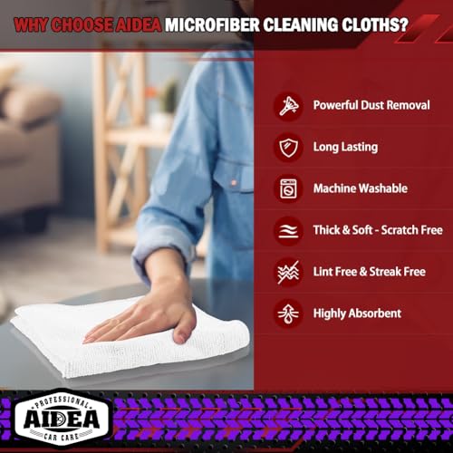 White Microfiber Cleaning Cloth 50PK (White / 50PK)