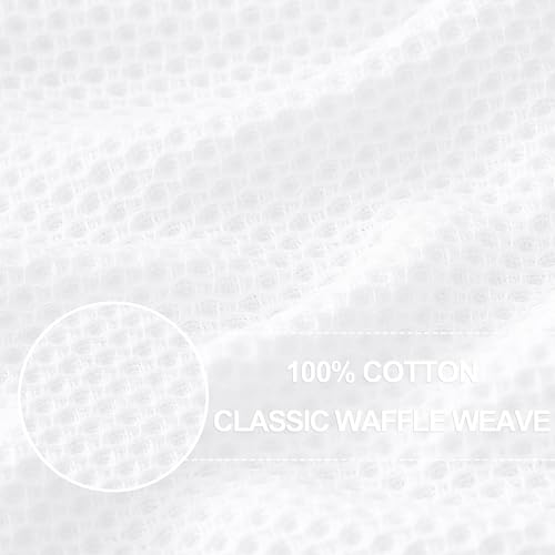 100% Cotton Oversized Waffle Weave Kitchen Towels 4 (White / 20 X 28 - 4 Pack)