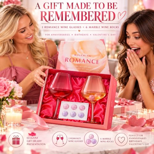 Romance Red & Pink Crystal Wine Glasses (Romance)