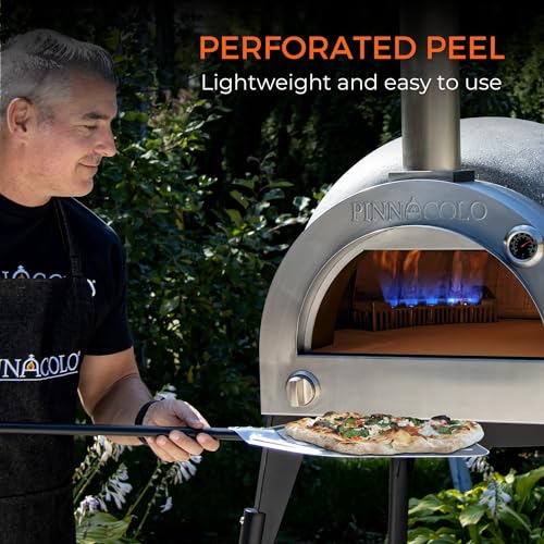 14 Inch Perforated Pizza Peel with Aluminum Handle (14 Inches)