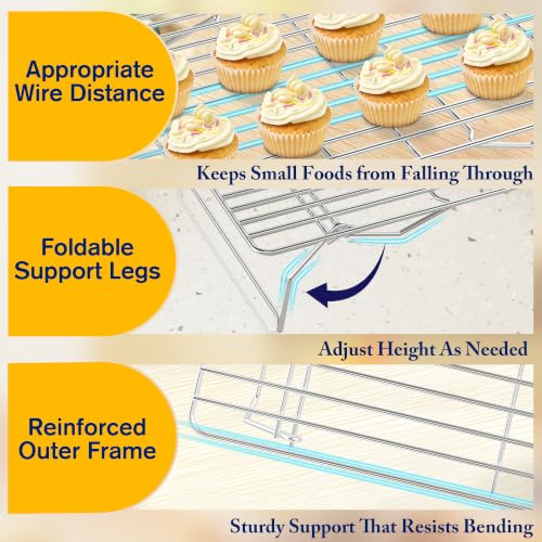 3 Tier Stackable Cooling Rack for Batch Cooling (10''x15.8''-3Tier / Silver)