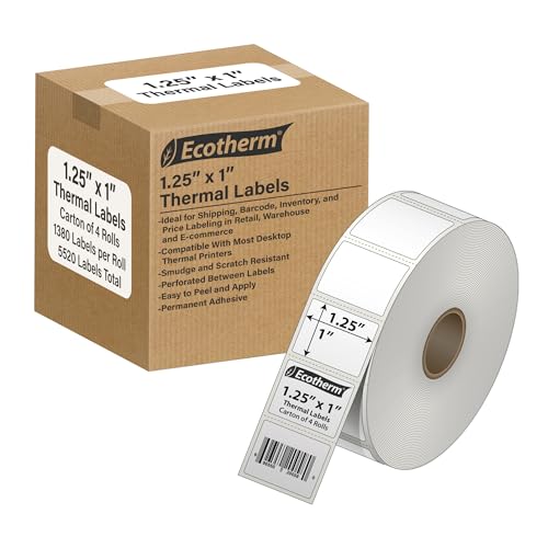 1.25" x 1" Thermal Labels (1.25 x 1 - 5520 Labels)