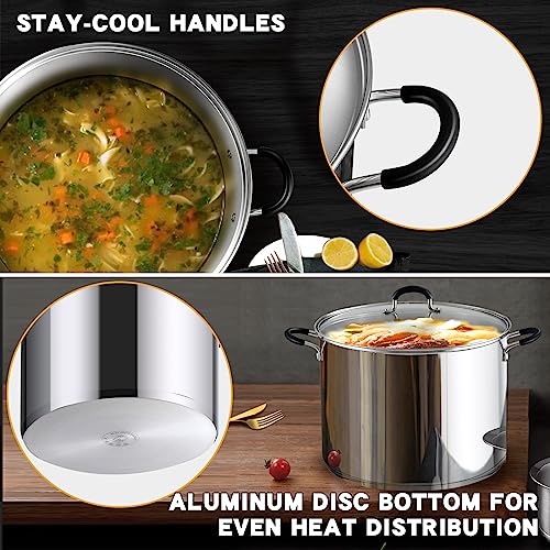 Professional Stainless Steel Stock Pot with Lid (20 Quarts)