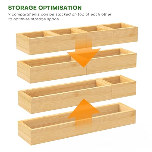 Bamboo Drawer Organizer Set (9)