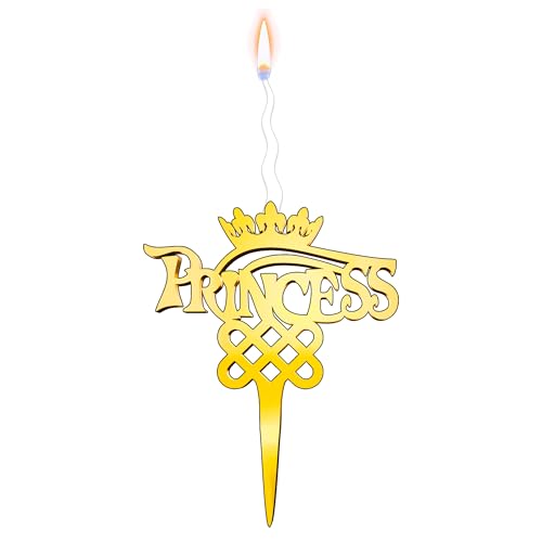 Princess Reusable Gold Romantic Cake Candle (Princess)