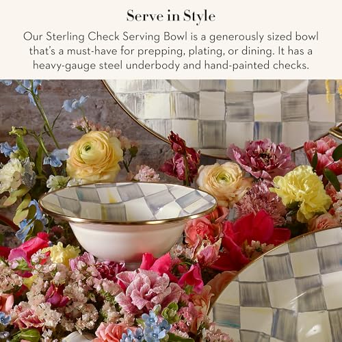 Enamel Serving Bowl (Large / Sterling Check)