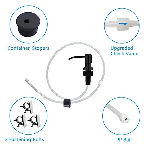 Soap Dispenser for Kitchen Sink (Black / With Tube Kit)