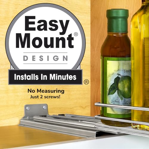 Pull Out Spice Organization for Cabinets (Chrome / 6-1/4" - 1 Tier)