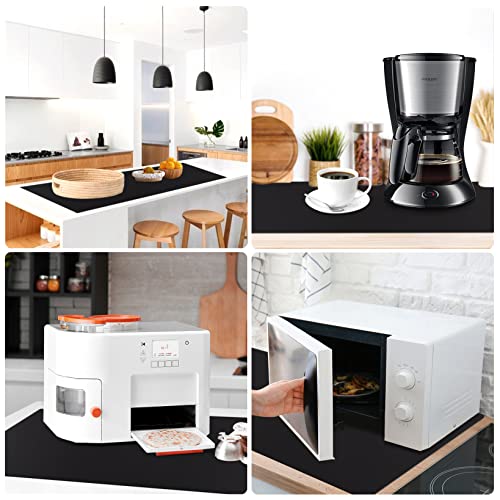 Silicone Mats for Kitchen Counter Thicker Extra Large Heat Resistant Mats Countertop Protector Liners for Bottom of Oven Air Fryer Coffee Maker (24"L x 16"W / Black)
