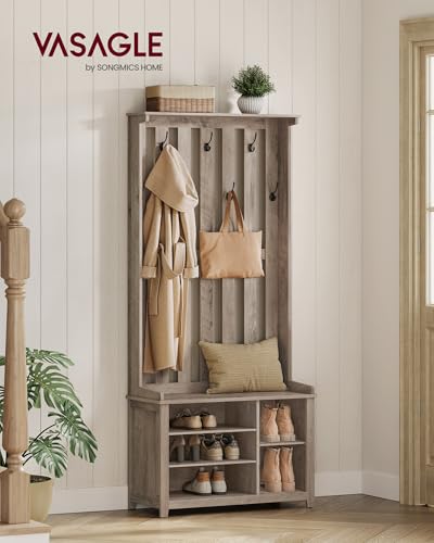 Hall Tree with Bench and Shoe Storage (Heather Greige)