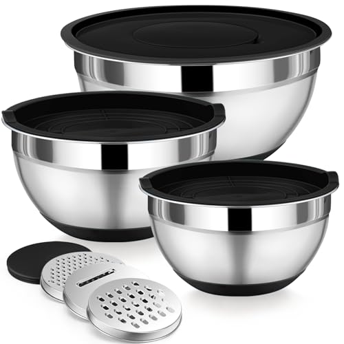 Mixing Bowl with Lid Set of 3 (Black)
