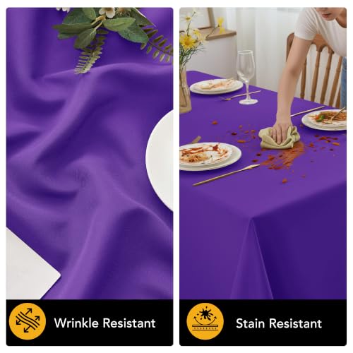10 Pack Purple Tablecloths for Rectangle Tables (Purple / 70x120 In, 10 Pack)