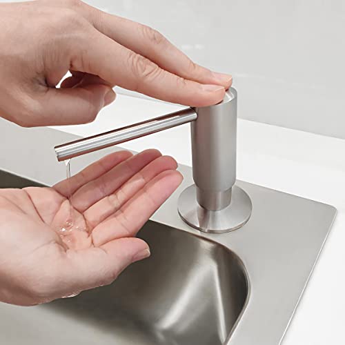 Brass Brushed Nickel Soap Dispenser for Kitchen Sink (Brushed Nickel)