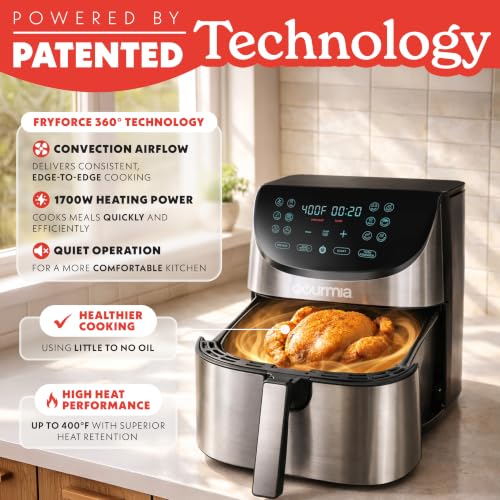 Air Fryer 8 Qt Basket Capacity (8 Qt Stainless Steel)
