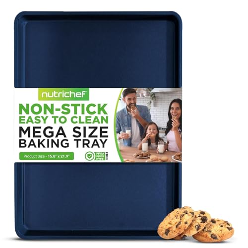 Extra Large Nonstick Cookie Sheet for Baking (1-Pack / Blue Diamond)
