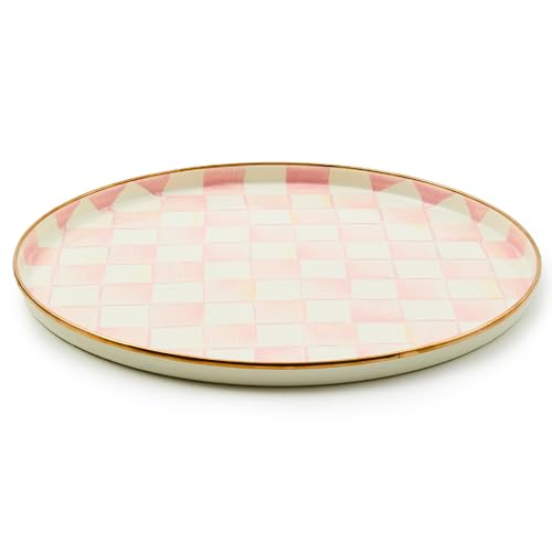 Enamel Round Tray (Rosy Check)