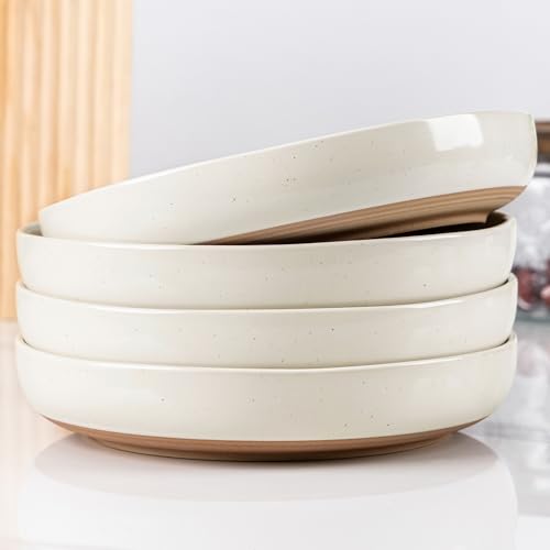 8.75'' Large Ceramic Pasta Bowls (Light Beige(8.75inch))