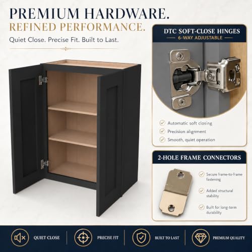Wall Mounted Cabinet (Charcoal Black / 27" W x 12" D x 30" H)