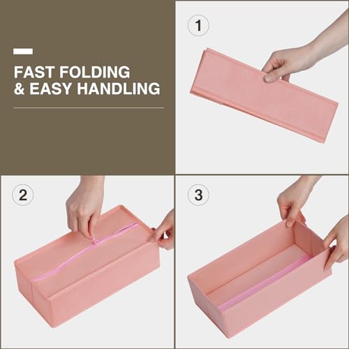 Fabric Drawer Organizer Bins (Pink / 12 Pack)