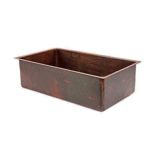 KSDB30199 30 Inch Hammered Copper Kitchen Single Basin Sink (30" x 19" x 9")