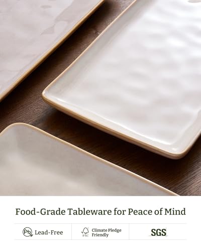 Serving Platters Set of 3 Sizes (Cappuccino White)
