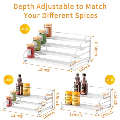 Spice Rack Organizer for Cabinet (White / 1Pack)