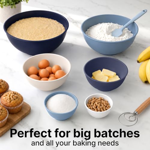 12 Piece Plastic Mixing Bowls with Leak (Navy Ombre)