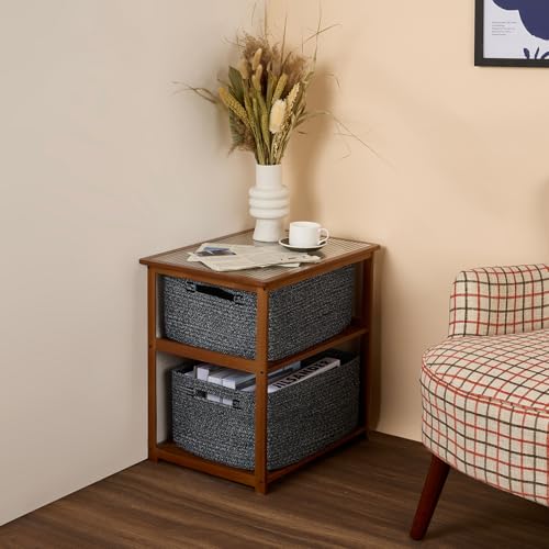 Large Storage Baskets for Organizing (4pcs-L17×W13×H7.5" / Dark Gray)