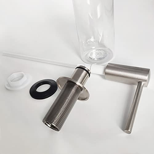 Brass Brushed Nickel Soap Dispenser for Kitchen Sink (Brushed Nickel)