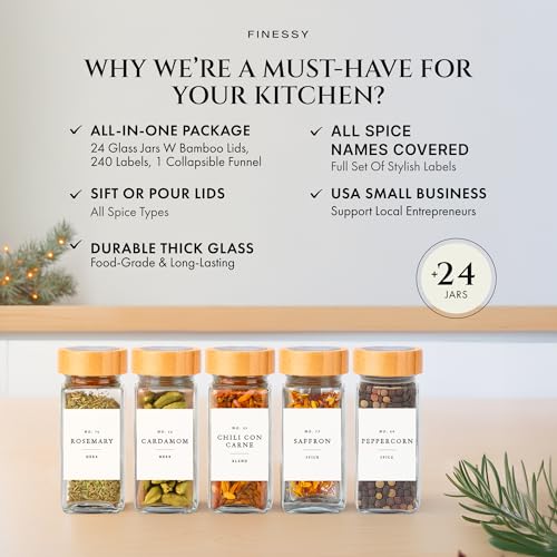 Glass Spice Jars With Bamboo Lids